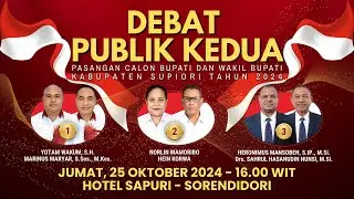Live Streaming - Debat Publik Kedua Calon Bupati dan Wakil Bupati Kabupaten Supiori Tahun 2024