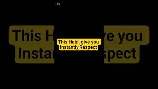 Try this habit it will make your self respectful 👌 #motivation