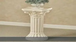 Touch of Class Corinthian Column Pedestal - Ivory Wash - Roman Style - Indoor/Outdoor Display - Sma