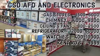 CSD AFD Items Store |Latest Price List| RO, Chimneys, Gas stoves, Electronics gadgets etc...