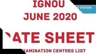 IGNOU EXAM DATE SHEET 2020 - Link👇