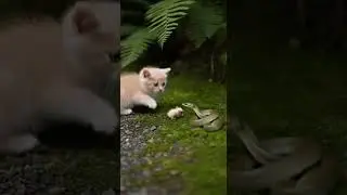 Brave Kitten Jumps In to Save a Baby Bird Watch the heroic rescue