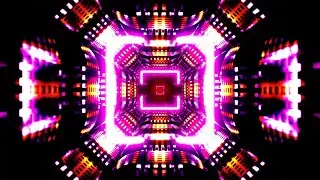4K Заставка &ndash; Неоновый Тоннель Магента и Оранжевый Футуристическая Психоделическая Петля (Без Звука)