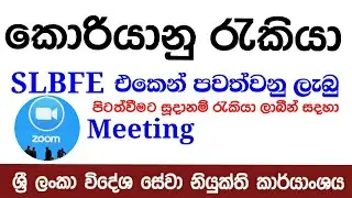 Korean Job | කොරියානු රැකියා | කොරියානු ජොබ් වීසා | Live SLBFE| Zoom Meeting