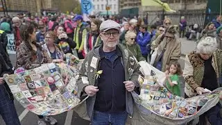 Extinction Rebellion climate protestors rally in London