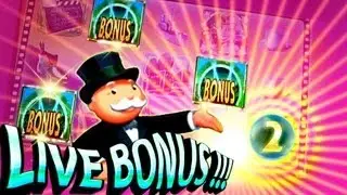 Super Monopoly Money Live Bonuses 5c - Free Spins & Wheel - WMS Slots