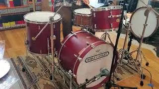 (SOLD) Drum Kits - Noble & Cooley 14x22 9x13 16x16 CD Maple (Burgundy Walnut Matte)