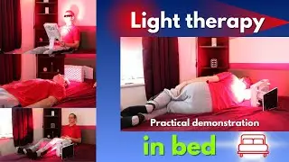 How to do red light therapy in bed with a small table top panel - practical demonstration MitoADAPT