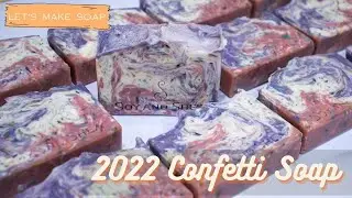 2022 Confetti Soap Bar - using my 2021 soap scraps