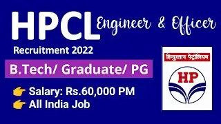 HPCL Recruitment 2022 - CTC 16.26 Lakhs | Permanent Job | Latest Jobs 2022