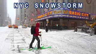 New York City massive snowstorm, walking from Central Park to Times Square NYC, 1/25/2026