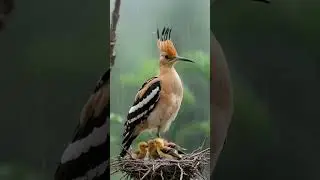 Hoopoe Bird Family in A Beautiful Nature Nest 🪶#birds #wildlife #nature #fingeranimal #hoopoe