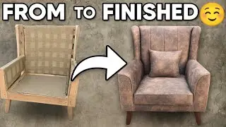 Old Chair Frame to Luxury Armchair | Step by Step Furniture Making