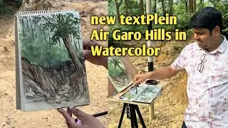 Plein Air Garo Hills in Watercolor | Landscape Painting Tutorial on Handmade Paper #easy #art