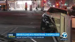 Driver intentionally mows down 4 pedestrians in DTLA | ABC7