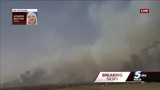 Large fire prompts evacuations in Leedey