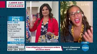 Rara Avis by Iris Apfel Tropical Print Twill Jacket