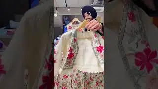 Off white & Multicolored Pure Cotton Indo Western Dress with embroidered Short Jacket Follow
