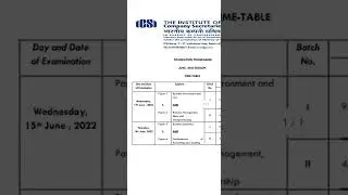 CS Foundation June 2022 Exam Date | CS Foundation Exam Time Table | 2022