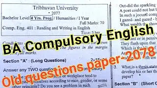 BA First Year Compulsory English Old Questions Paper | TU Bachelor Fourth Year Humanities | PaulSinG