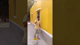 Wall yellow colour paint colour code 7853 Asian paint ultima protect #shorts  #painting #workout