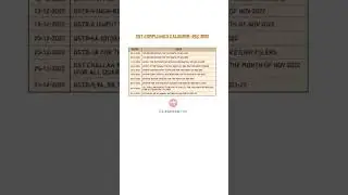GST Compliance Calendar for Dec-2022🗒️ #youtubeshorts #friday #update