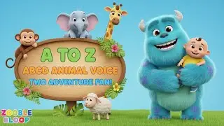 ABCD Animal Sounds Song 🦁 Phonics for Kids | Zoodile Bloop Animal Alphabet