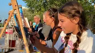 F&aacute;kly&aacute;s fest&eacute;s -a Mala Garden terasz&aacute;n -MariannaArt.hu