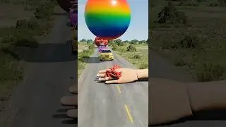 Big & Small Cars vs Giant Hand Slap - BeamNG.drive
