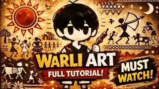 Warli woman art easy *cooking 🍳edition*| @creative.cave.of.art133| #art#shorts #trending#viral 🎀