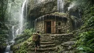Built a Dream Survival Shelter Inside a Giant Rock | Secret Stone Survival Home in the Jungle