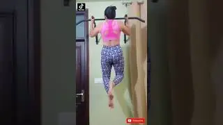 Girls pull up in home desi gym motivation status #shorts