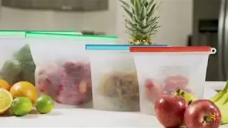 Homelux Theory Reusable Silicone Food Storage Bags  Sandwich Sous Vide Liquid Snack Lunch