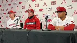 Dave Van Horn, Hagen Smith, Kendall Diggs postgame - Arkansas 13, Eastern Illinois 2