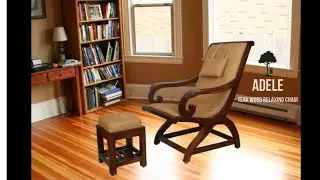 Adele - Spacious Cushioned Teak Wood Relaxing Chair with Foot Rest