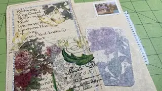 Edith Holden pages with printed digital added for base of large journal card