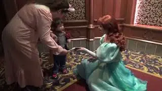 Little Prince Charming meets and plays with Ariel! - Disneyland