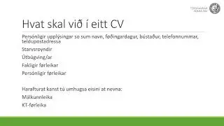 Framl&oslash;ga um 'Ta g&oacute;&eth;u ums&oacute;knina - Hvat hyggur ein arbei&eth;sgevari eftir?' &aacute; Jobmatch 2020