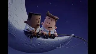 George and Harold DreamWorks Moon boy fishing style Captain Underpants first epic movie ai