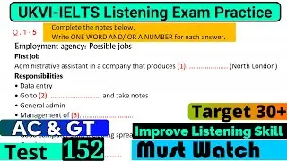 UKVI IELTS Listening Practice Test 2024 With Answers [ Test - 152 ]