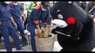 「くまモン、餅つき頑張ったモン！腰と腕が痛か～モン！」INゆめタウン八代店②　20171210