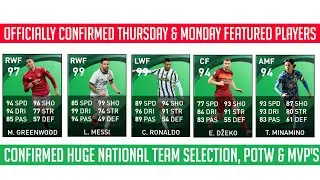 Upcoming POTW and Monday national team selection in Pes 2021 mobile