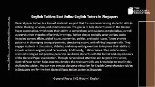 English Tuition   Best Online English Tutors in Singapore