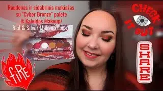 Raudonas-sidabrinis makiažas su 