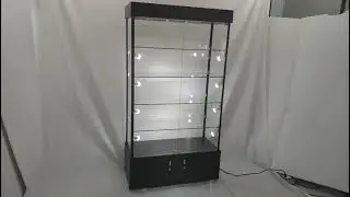 Glass Trophy Display Case With 4 Adjustable Shelves,Led Light  OYE