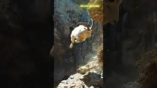 Goat Defies Gravity: Windswept Mid-Cliff Struggle! 🌬️🦙