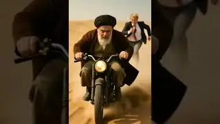 The Ultimate Desert Chase! Political Figures on a Motorcycle#usa #trump #iran #israel #trendingshort
