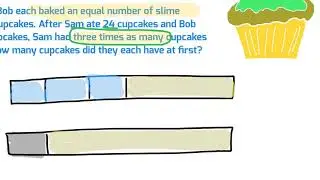 Singapore Math Bar Model: Slime Covered Cupcakes