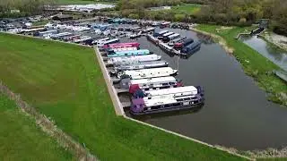 White Mills Marina River Nene Northamptonshire Drone Footage