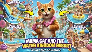  Mama Cat and the Water Kingdom Adventure 🌊 | Fun Slides, Laughs, and Family Moments!